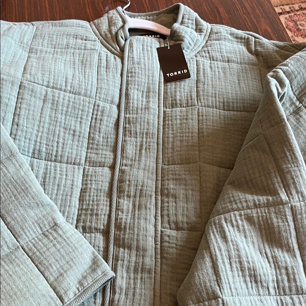 Torrid Quilted Jacket in Soft Green